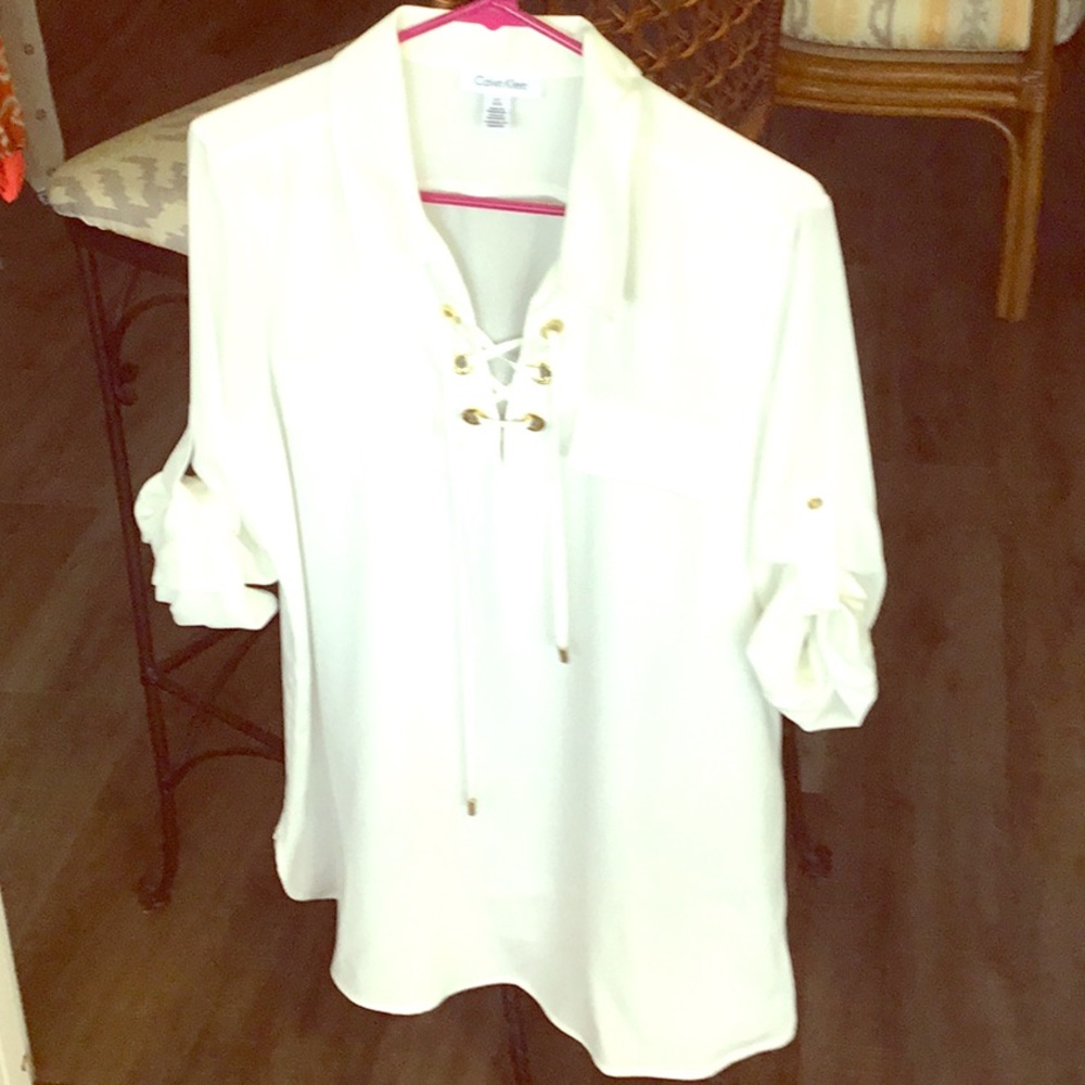 Off white Calvin Klein blouse.